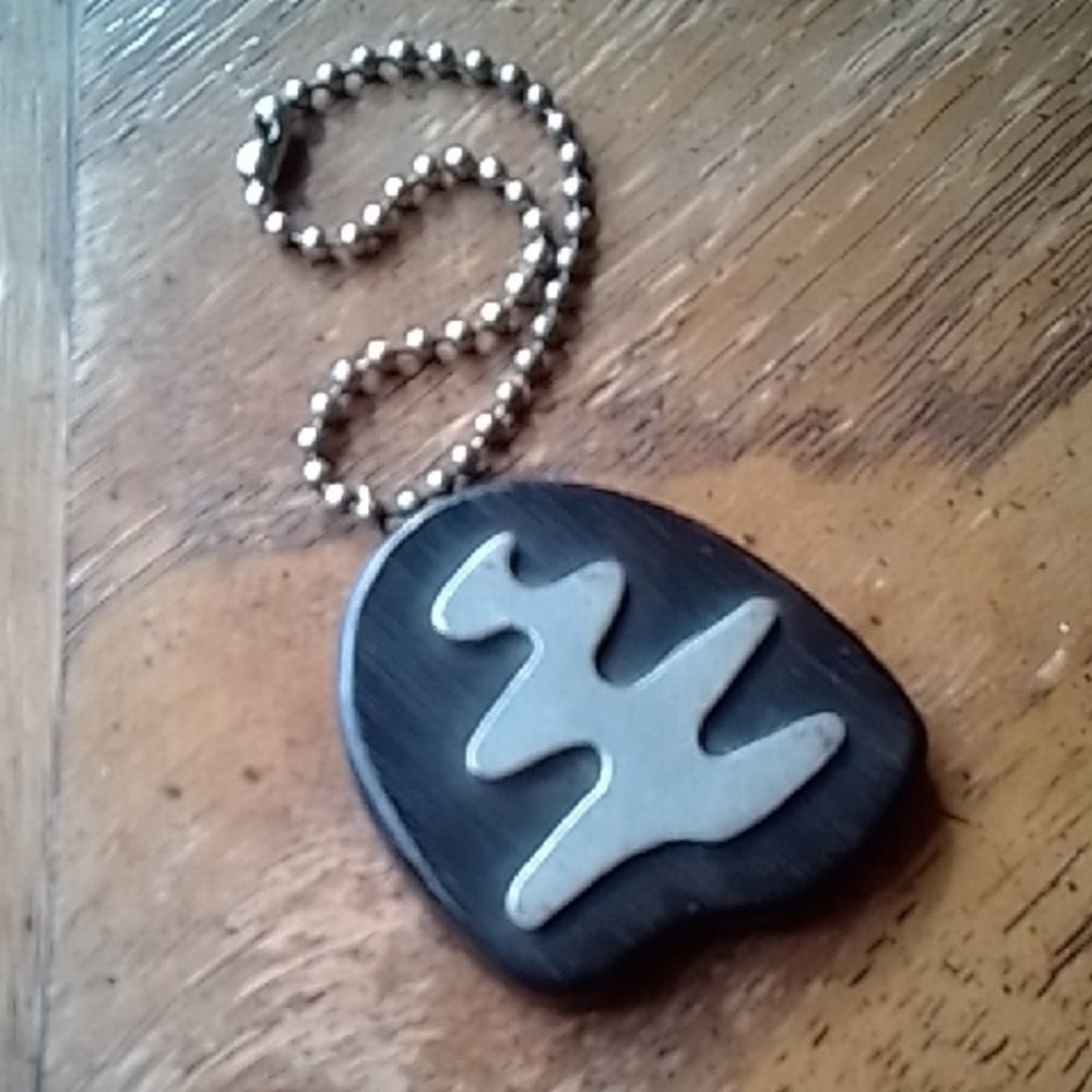 🍀Black and Silver Wooden Pendant/Keychain!!!!